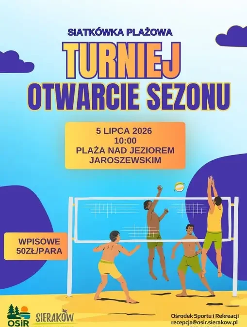 Turniej siatkówki plażowej nad Jeziorem Jaroszewskim w Sierakowie