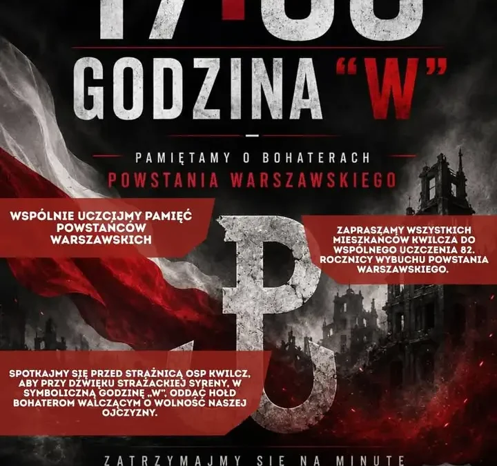 Gmina Kwilcz uczci 82. rocznicę Powstania Warszawskiego – spotkanie przed OSP