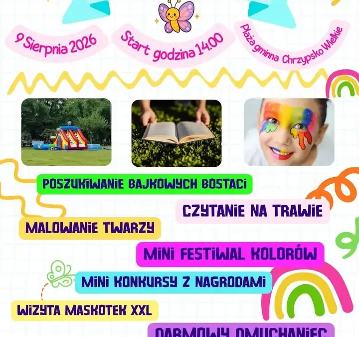 Letnia Strefa Zabawy w Chrzypsku Wielkim – 9 sierpnia na plaży gminnej