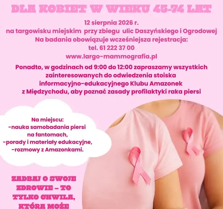 Profilaktyka raka piersi w Sierakowie: stoisko Amazonek i darmowe mammografie