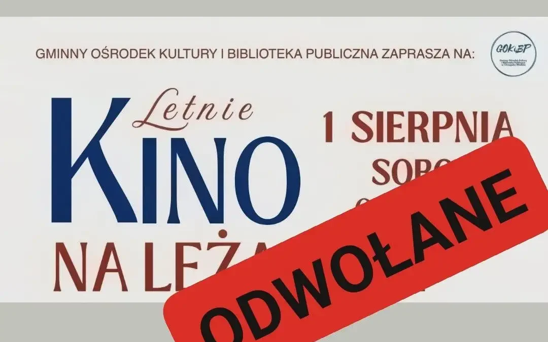 Kino Plenerowe w Chrzypsku Wielkim odwołane z powodu pogody
