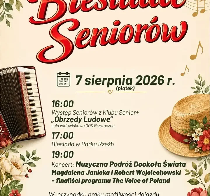 Biesiada Seniorów w Przytocznej – muzyka, integracja i wspólna zabawa 7 sierpnia