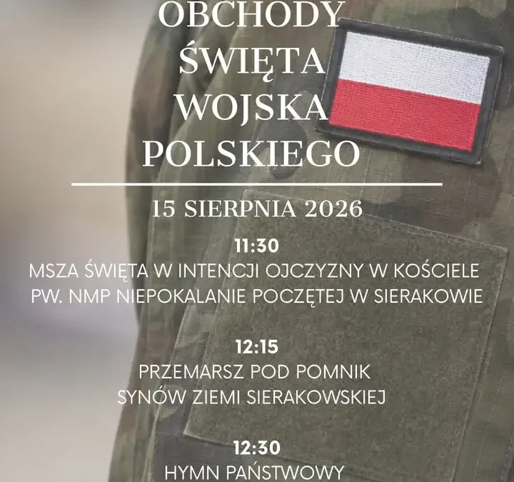 Święto Wojska Polskiego w Sierakowie: program uroczystości 15 sierpnia