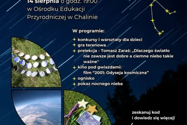 Noc Perseidów w Chalinie – 14 sierpnia pod ciemnym niebem