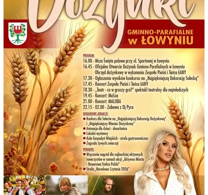 Dożynki Gminno-Parafialne w Łowyniu – 12 września pełen atrakcji