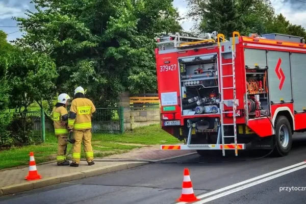 Pożar skrzynki elektrycznej w Przytocznej – interwencja strażaków