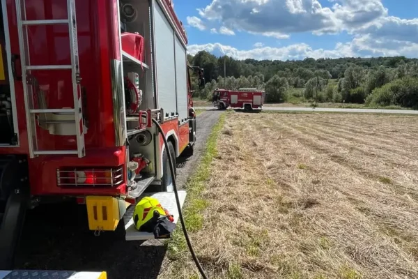 Pożar traw w Sierakowie – interwencja OSP Sieraków i OSP Nowa Wieś