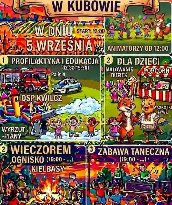 Rodzinny festyn na zakończenie lata w Kubowie – 5 września