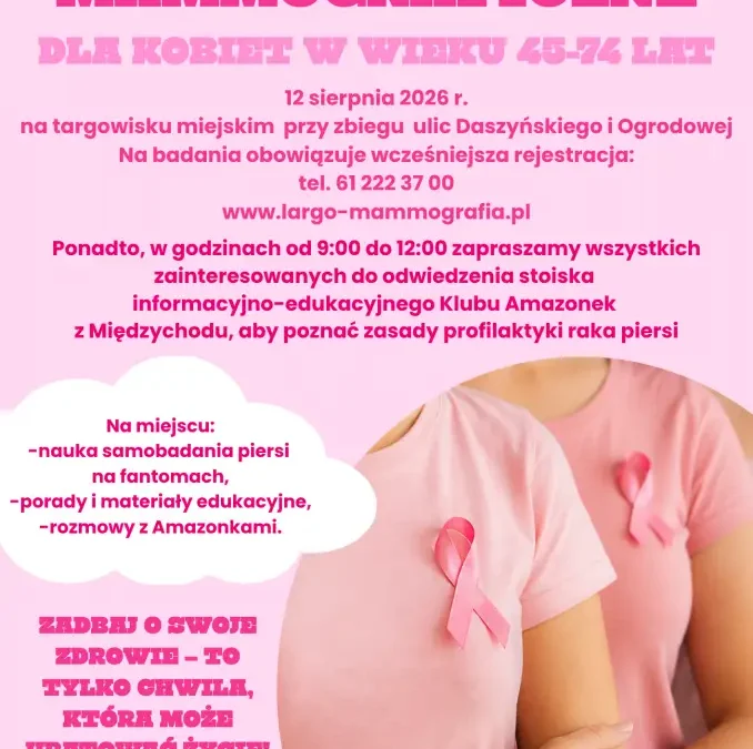 Badania mammograficzne i stoisko Klubu Amazonek w Sierakowie