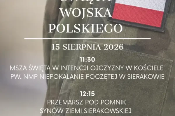 Święto Wojska Polskiego w Sierakowie – burmistrz zaprasza na uroczystości