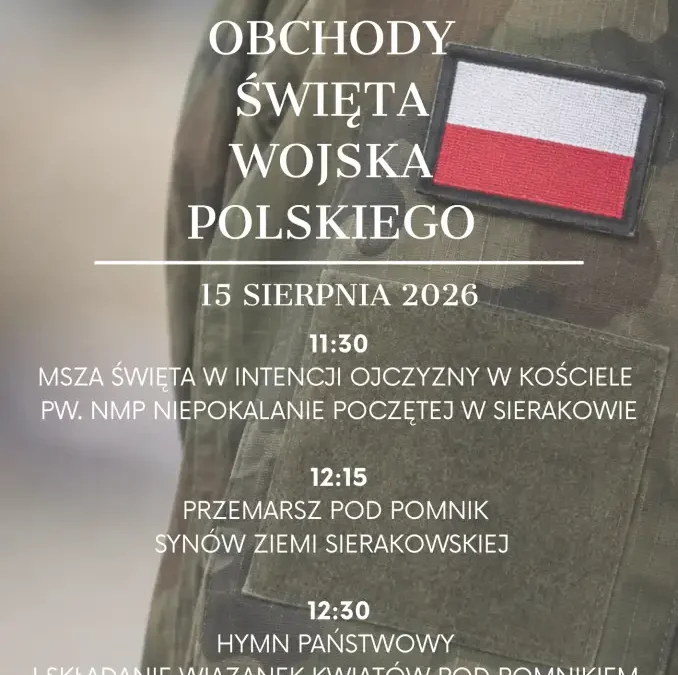 Święto Wojska Polskiego w Sierakowie – burmistrz zaprasza na uroczystości