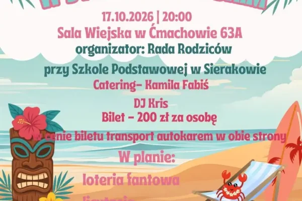 Hawajska zabawa szkolna w Sierakowie – 17 października 2026