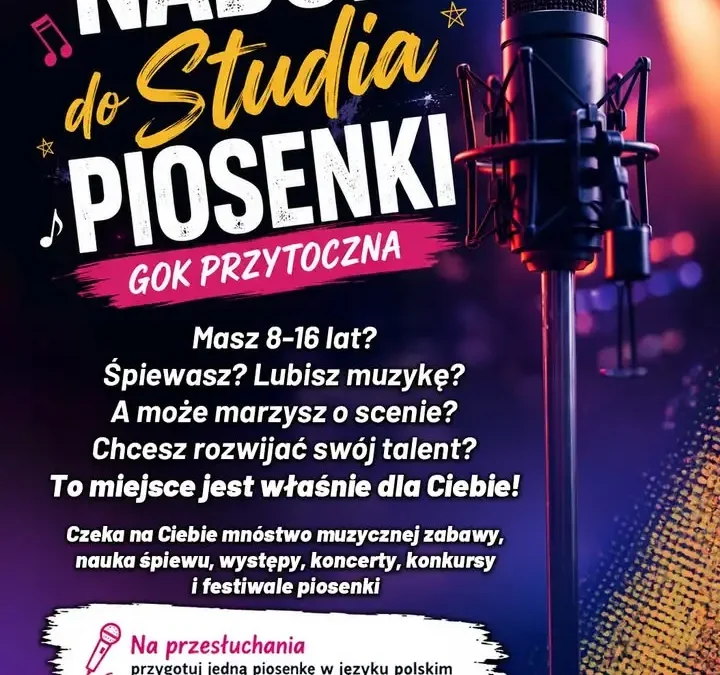 Studio Piosenki w GOK Przytoczna zaprasza młodych wokalistów
