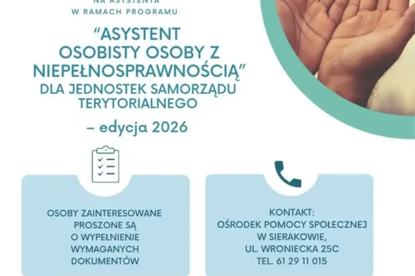 Sieraków: OPS szuka asystenta osobistego osoby z niepełnosprawnością