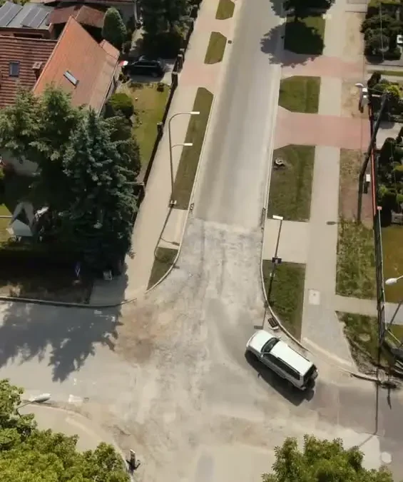 Ulica Strzelecka w Międzychodzie po pierwszym etapie modernizacji