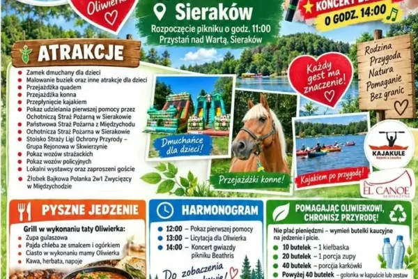 Sieraków łączy siły: piknik charytatywny dla Oliwiera Putas już 3 października