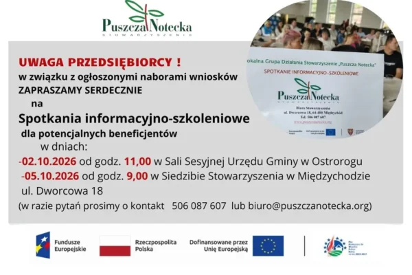 Bezpłatne szkolenia dla przedsiębiorców z LGD Puszcza Notecka – jak zdobyć unijne środki?
