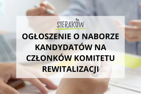 Nabór do Komitetu Rewitalizacji w Sierakowie – zostań członkiem