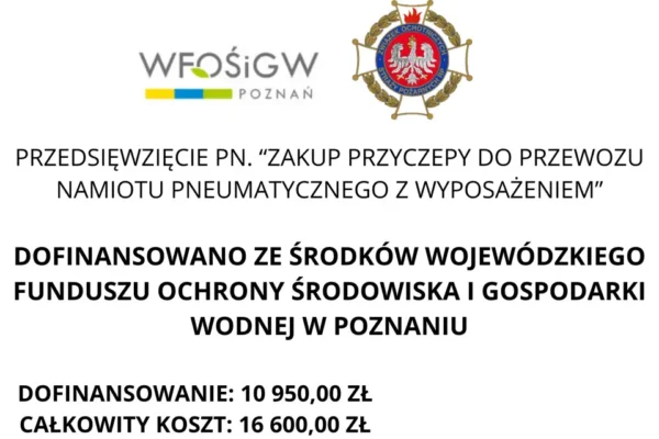 OSP Kaczlin z nową przyczepą do namiotu pneumatycznego