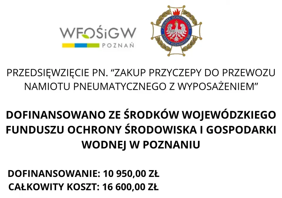 OSP Kaczlin z nową przyczepą do namiotu pneumatycznego