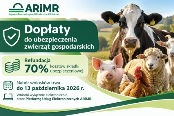 Dopłaty do ubezpieczenia zwierząt gospodarskich – ARiMR refunduje 70% składki