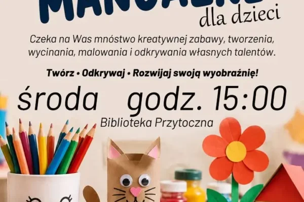 Kreatywne środy w Bibliotece w Przytocznej – zajęcia manualne dla dzieci