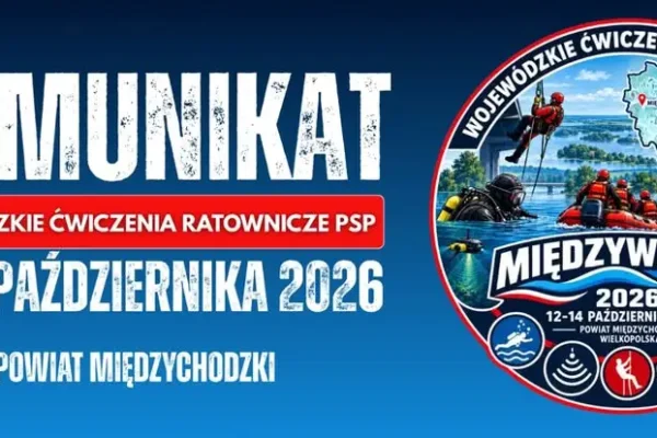 Wojewódzkie ćwiczenia ratownicze „MIĘDZYWODZIE 2026” w powiecie międzychodzkim – utrudnienia dla mieszkańców