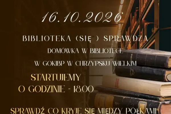 Domówka w bibliotece w Chrzypsku Wielkim – jesienny wieczór z książką i dobrym towarzystwem