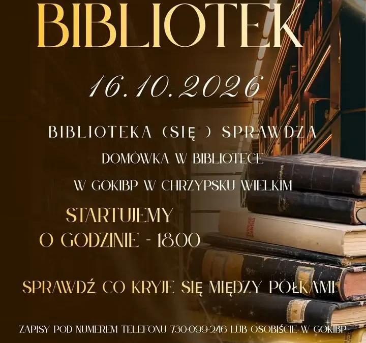Domówka w bibliotece w Chrzypsku Wielkim – jesienny wieczór z książką i dobrym towarzystwem